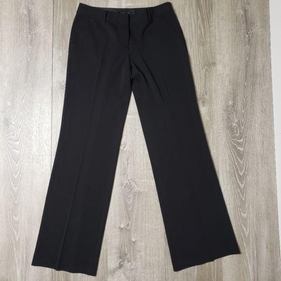 Elie Tahari Black Dress Pants Women Size 6 Silk Blend Wide Leg belt loops pocket - Picture 6 of 8